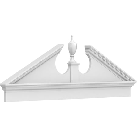 Ekena Millwork Acorn Architectural Grade PVC Combination Pediment, 64"W x 22-7/8"H x 2-3/4"P (Pitch 6/12) PEDPC064X230ACR00